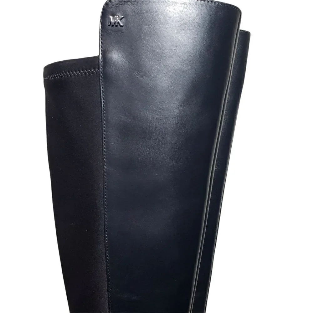 MICHAEL Michael Kors Womens Black Bromley Leather Knee High Riding Boots Size 5M